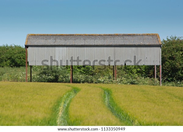 New Corrugated Iron Sheet Dutch Barn Stock Photo Edit Now 1133350949