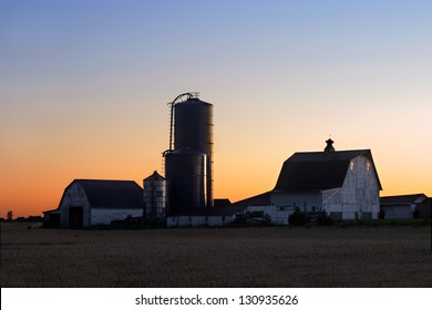 A New Day Dawns Over A Midwestern Farm, Ohio, USA