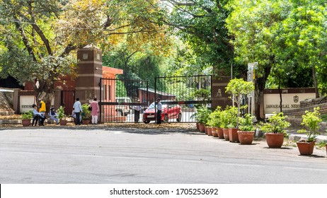 New Delhi - 16 Apr, 2020 - The Entrance Gate Of Jawaharlal Nehru (JNU) University A Public Central University Located In New Delhi, India
