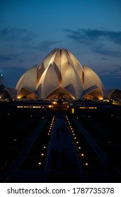 New Delhi, April 09, 2012: View Of The Famous Lotus Temple At Sunset