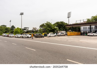 New Delhi, August 26, 2021: A queue of vehicles line up for fuel outside a CNG filling station in Delhi.