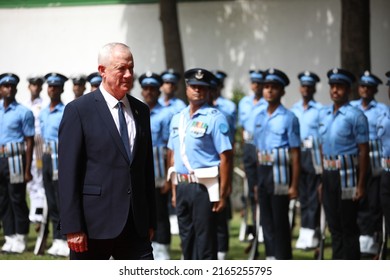  New Delhi, India - 06-02-2022 - Israeli Defence Minister Benny Gantz Inspects A Joint Military Guard Of Honour In New Delhi.