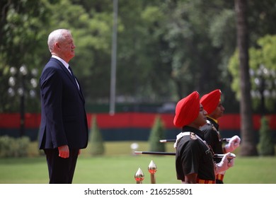  New Delhi, India - 06-02-2022 - Israeli Defence Minister Benny Gantz Inspects A Joint Military Guard Of Honour In New Delhi.