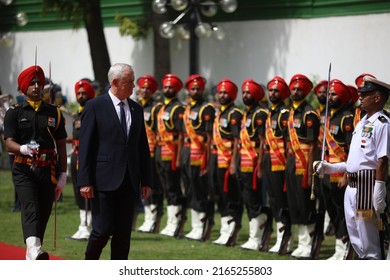  New Delhi, India - 06-02-2022 - Israeli Defence Minister Benny Gantz Inspects A Joint Military Guard Of Honour In New Delhi.