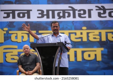 New Delhi, India - 06-04-2022 - Delhi Chief Minister Arvind Kejriwal During A Protest Rally In New Delhi, India.