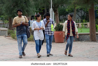 New Delhi / India - 06/24/2019: Students In Delhi University.