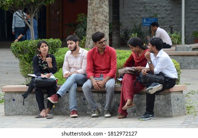 New Delhi / India - 06/24/2019: Students In Delhi University.