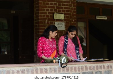 New Delhi/ India - 07/02/2019: Students Filling Up Forms For Admissions In Delhi University. 