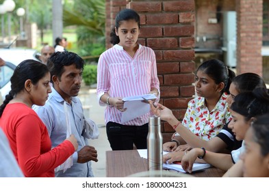 New Delhi/ India - 07/04/2019: Students Filling Up Forms For Admissions In Delhi University.