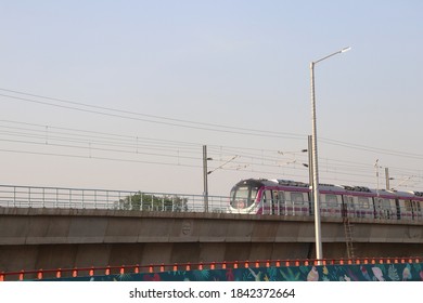 " New Delhi /India -15.08.2020: metro train in india "