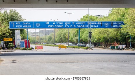 New Delhi, India - 16 Apr, 2020 - Vasant Kunj D6 area of New Delhi during lockdown