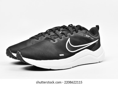 New Delhi, India - 29 September 2022 : Pair Of Nike Sports Shoes Isolated On White Backgroud