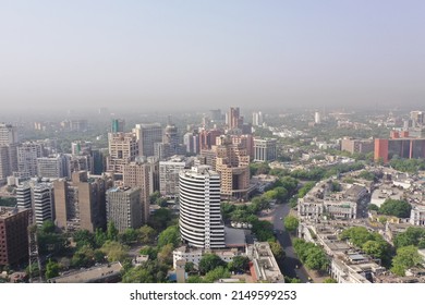 New Delhi, India - April 18, 2022: Aerial View Of Connaught Place, It Is A Frenetic Business And Financial Hub Situated At New Delhi, India