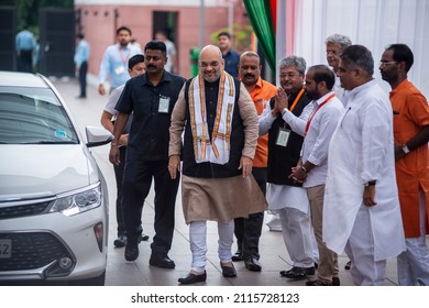 New Delhi, India- Aug 28 2018: Amit Shah BJP Party President Going For Party Meeting At Bharatiya Janata Party Headquarter.