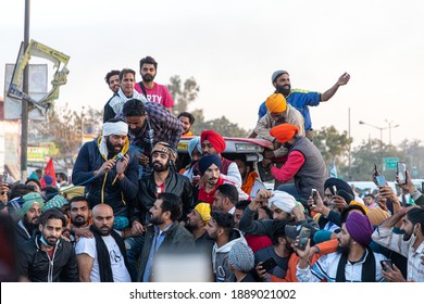 New Delhi, India - DECEMBER 2020:punjabi Singer Babbu Maan During The Protest At Singhu Border Against The New Farm Law In India.