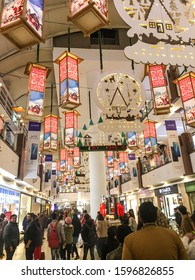 NEW DELHI, INDIA - DECEMBER 21, 2019: Indian People And Foreigner Travelers Walking And Shopping In Select City Walk Mall During Christmas Eve  Saket In New Delhi, India