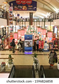 NEW DELHI, INDIA - DECEMBER 21, 2019: Indian People And Foreigner Travelers Walking And Shopping In Select City Walk Mall During Christmas Eve  Saket In New Delhi, India