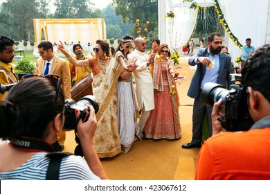 NEW DELHI, INDIA - December 8, 2015: Punjabi Wedding Banquet