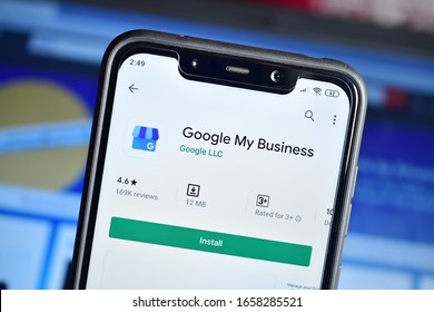New Delhi, India - February 10, 2020: Google My Business On Smartphone