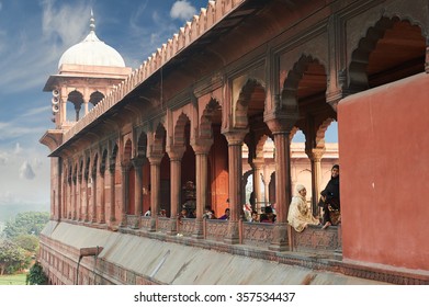 New Delhi, India - February, 17 2015: Architectural detail of Jama Masjid Mosque, Old Delhi, India.most popular tourist destination  in New Delhi, India.
