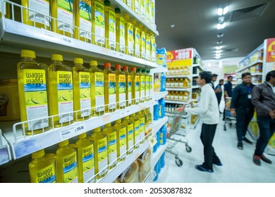 New Delhi, India- Jan 7 2020: Wagga Wagga Edible Or Cooking Oil In Largest Hypermarket In India.