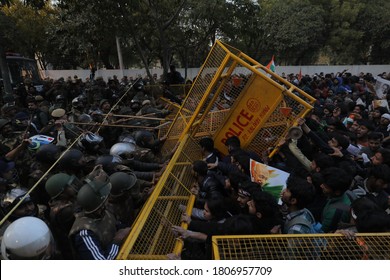 New Delhi, India - January 30,2020: Protesters During The Ongoing Protests Against The Citizenship Amendment Act 2019 (CAA) And NRC In New Delhi.