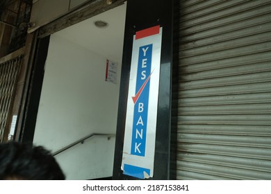 New Delhi, India July 2022 : Delhi Branch Of Yes Bank Provides Retail Banking Services.