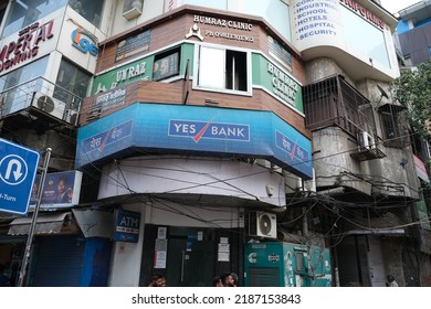 New Delhi, India July 2022 : Delhi Branch Of Yes Bank Provides Retail Banking Services.