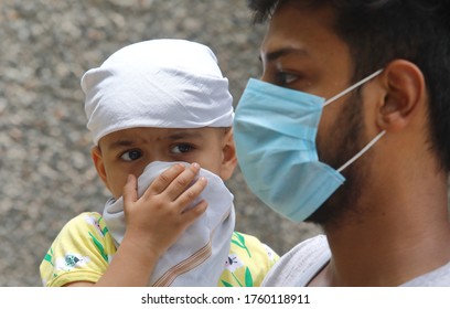 New Delhi, India, June 20, 2020:  Health Worker Takes A Sample Of A Young Woman For COVID-19 Ag Rapid Antigen Test At Govt School.