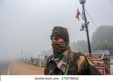 New Delhi, Delhi/ India- May 17 2020: Delhi Police Serving Delhi's People Wearing A Mask For Protection During Lock Down Due To Corona Virus Outbreak In India.