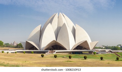 New Delhi, India - May 23, 2017: The Lotus Temple Or Bahai House Of Worship.