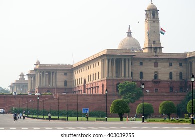 NEW DELHI, INDIA - NOVEMBER 06, 2015. Indian Parliament Building In New Delhi, India