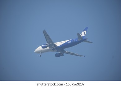 New Delhi, India November 2018: Goair Flight Taking Off From New Delhi Airport 