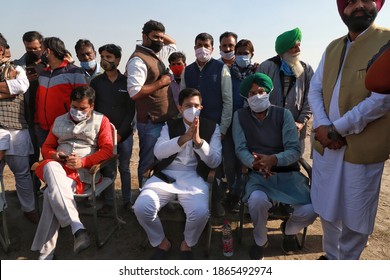 New Delhi, India - NOVEMBER , 2020: Aam Aadmi Party Leader Visited At Burari Ground To Meet With Farmers. Farmers Are Protesting Against The New Farm Laws In India.  