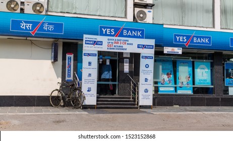 New Delhi, India - Oct 02, 2019 - Green Park Branch Of Yes Bank Provides Retail Banking Services  