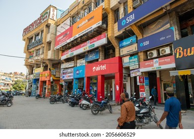 New Delhi, India- Oct 10 2021: Dwarka Sector 10 Market Owned By Delhi Development Authority.