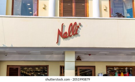 New Delhi, India - Oct 2, 2021 - Facade Of Newly Opened Nalli, Indian Wardrobe Store And Silk Saree Emporium At South Extension