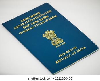 New Delhi, India - October 05 2019: Close Up Of Overseas Citizen Of India Identity Card In New Delhi, India