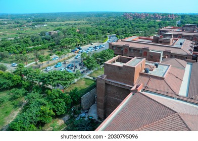 New Delhi, India- Sep 1 2019: Top View Of Campus Building At The Indira Gandhi National Open University (IGNOU), Central Open Learning University Located At Maidan Garhi, New Delhi, India