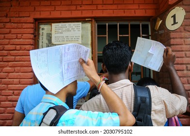 New Delhi, India- Sep 1 2019: Student Submitting Admission Form At The Indira Gandhi National Open University (IGNOU), Central Open Learning University Located At Maidan Garhi, New Delhi, India