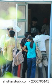 New Delhi, India- Sep 1 2019: Student Submitting Admission Form At The Indira Gandhi National Open University (IGNOU), Central Open Learning University Located At Maidan Garhi, New Delhi, India