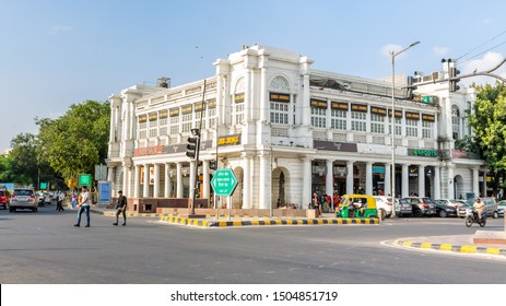 New Delhi, India - Sept 15, 2019 - Connaught Place Is One Of The Largest Financial, Commercial And Business Centres In New Delhi.