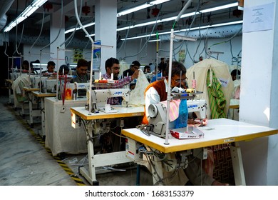 New Delhi, India-24.03.2020: Working Process In The Garment Workshop. Handmade Industry In New Delhi, India