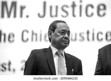 New Delhi, India-Aug 13 2019: Chief Justice Of India, Ranjan Gogoi Clicked During Government Event In Vigyan Bhavan.