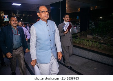 New Delhi, India-Dec 1 2016: Chief Minister Madhya Pradesh Shivraj Singh Chouhan Going For Meeting. 