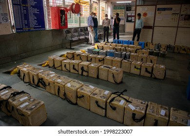 New Delhi, India-June 27 2021:polio Vaccine Carrier Box Ready For Distribution From Local Polio Vaccine Distribution Centre At Kasturba Hospital In Old Delhi, 