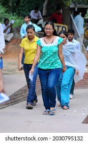 New Delhi, India-sep 1 2019: Students In Campus For Special Class At The Indira Gandhi National Open University (IGNOU), Central Open Learning University Located At Maidan Garhi, New Delhi