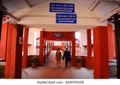 New Delhi, India-sep 1 2019: Students In Campus For Special Class At The Indira Gandhi National Open University (IGNOU), Central Open Learning University Located At Maidan Garhi, New Delhi