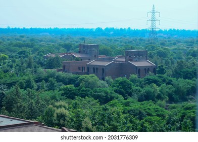 New Delhi, India-Sep 1 2019: Top View Of Campus Building At The Indira Gandhi National Open University (IGNOU), Central Open Learning University Located At Maidan Garhi, New Delhi, India