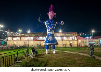 New Delhi, India-Sep 27, 2022: Ravana Statue, Ravana Is Depicted And Described. India At An Event Marking The Festival Of Dussehra In Luv Kush Ramlila Committee, Lal Qila Maidan In Delhi.